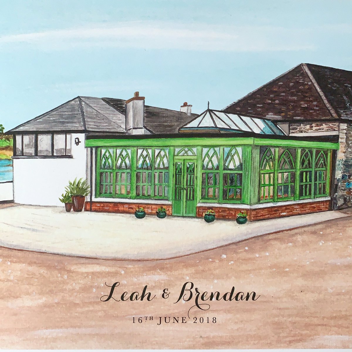 A personalised art print, featuring the stunning Orange Tree House in Greyabbey, #northernireland. #discoverni #weddingvenue #art 
🎨 by <a href="/sineadotoole/">Sinead O'Toole</a>