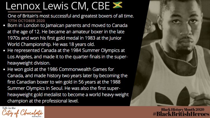 Our next Black British Hero is Lennox Lewis, one of Britain’s greatest boxers of all time  #BlackHistoryMonthUK    #BHM    #BlackBritishHeroes @LennoxLewis