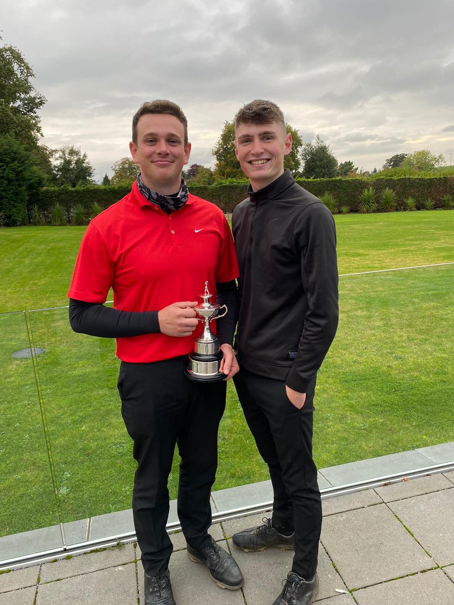 An amazing and inspiring 36 hole match in the <a href="/Hawkstone_Park/">Hawkstone Park Hotel</a> Centenary Club Championship Final between Josh Gresty and Rowly Jones. Proper golfers! Congratulations to Josh for edging it - pictured with his trophy and his caddy Tom Welch (also a proper golfer!) #golf #shropshire