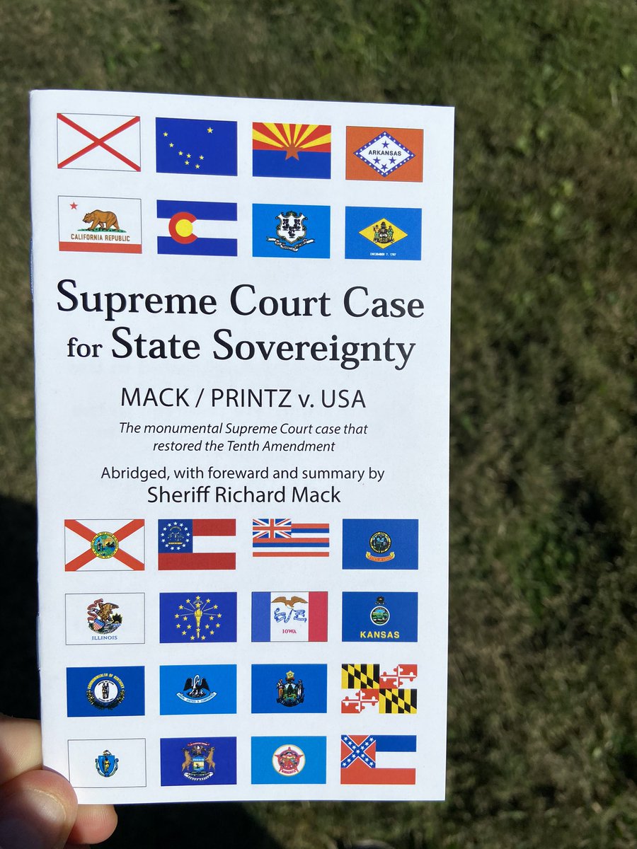 volunteers are handing out booklets containing information about mack’s lawsuit. he was recruited by the NRA in the 90s to be a plaintiff in a case that eventually made it to the supreme court. they did succeed - several provisions of the brady bill were ruled unconstitutional