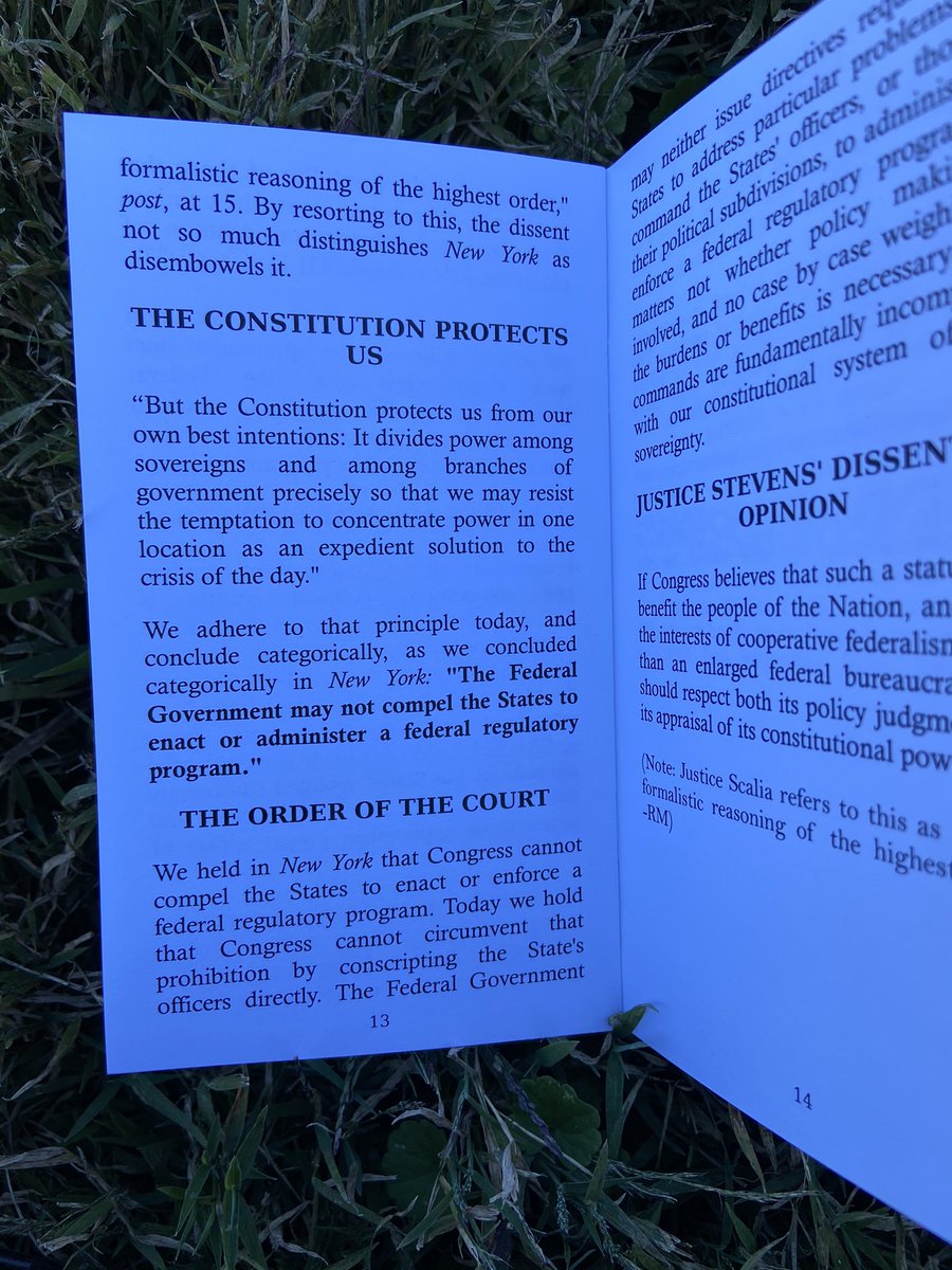 mack has the crowd open the little booklet containing information about his supreme court decision to this page which he reads dramatically