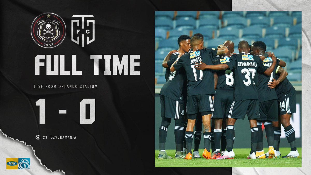 β FT || @orlandopirates 1 - 0 @CapeTownCityFC
π₯
23' Dzvukamanja
Itβs all over at Orlando as the Bucs advance to the semi finals. Dzvukamanjaβs goal is the difference as the Bucs get one over the visitors
β«βͺπ΄β
#MTN8 #Matchday
#OrlandoPirates
#OnceAlways https://t.co/FXsgpvtztc