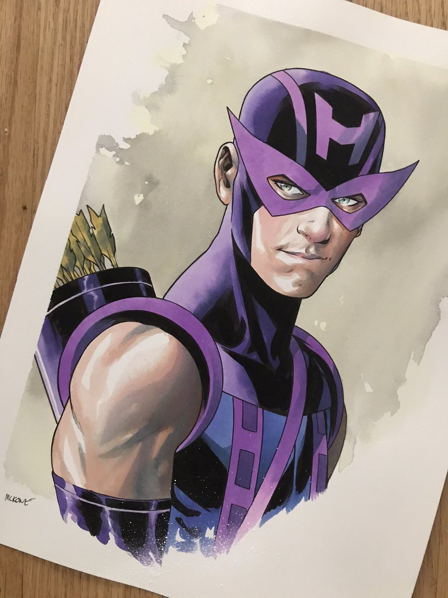 Hawkeye

All 99 of these busts will be on sale next Wednesday at 12.00PM PTZ at tdartgallery.com/ArtistGalleryR…

#hawkeye #marvelcomics #watercolor #99orbust #mckone