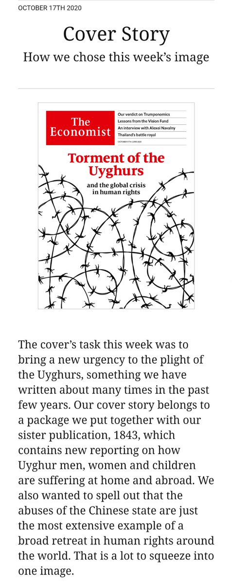Strong cover this week, and a nod to Solzhenitsyn (I assume) on the striking map that accompanies the cover package https://www.economist.com/china/2020/10/17/how-xinjiangs-gulag-tears-families-apart