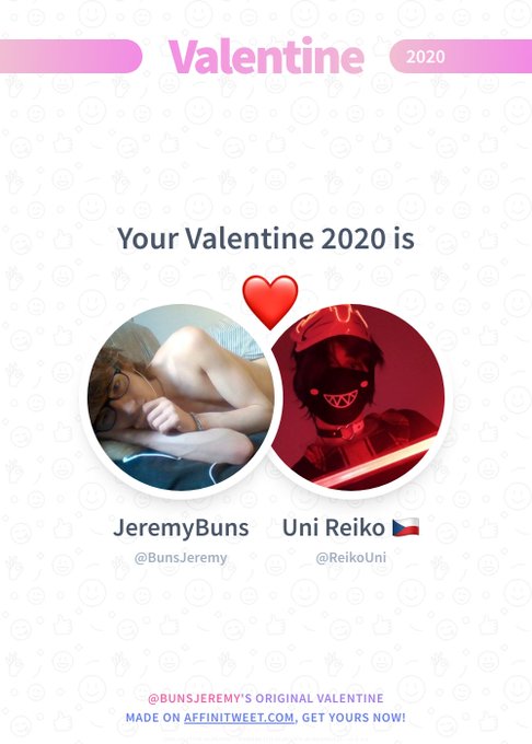 #Affinitweet Valentine
This year you're mine ReikoUni! ??
And you, whom will be yours?
via https://t