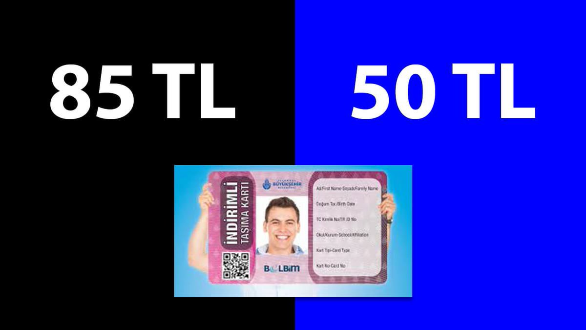 Nasıl başladı?   /     Nasıl bitti?

İBB, 85 TL olan aylık öğrenci kartını 50 TL'ye düşürdü.