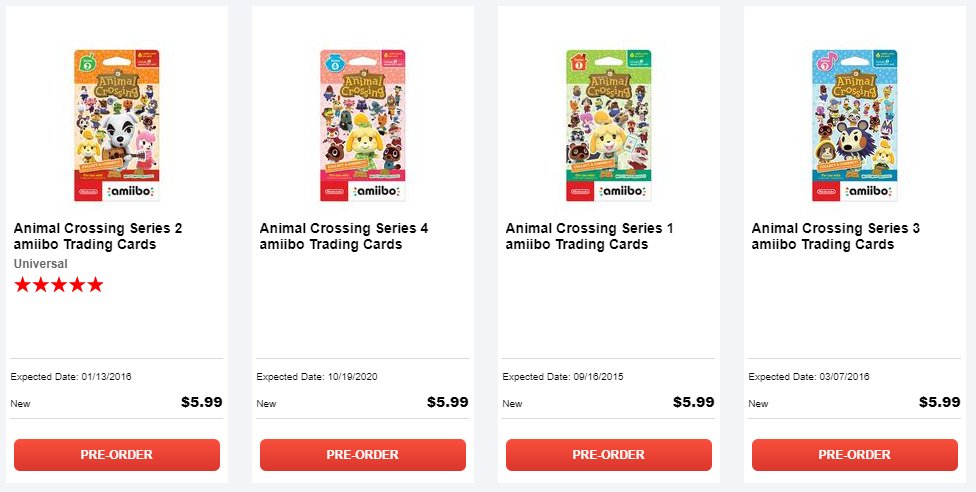 Amiibo Alerts On Twitter Finally Animal Crossing Amiibo Cards Series 1 4 Are Up For Pre Order At Gamestop Https T Co Ij3qlxlfzv Ad 5 99 Reprints Https T Co 7qkjc1flr1