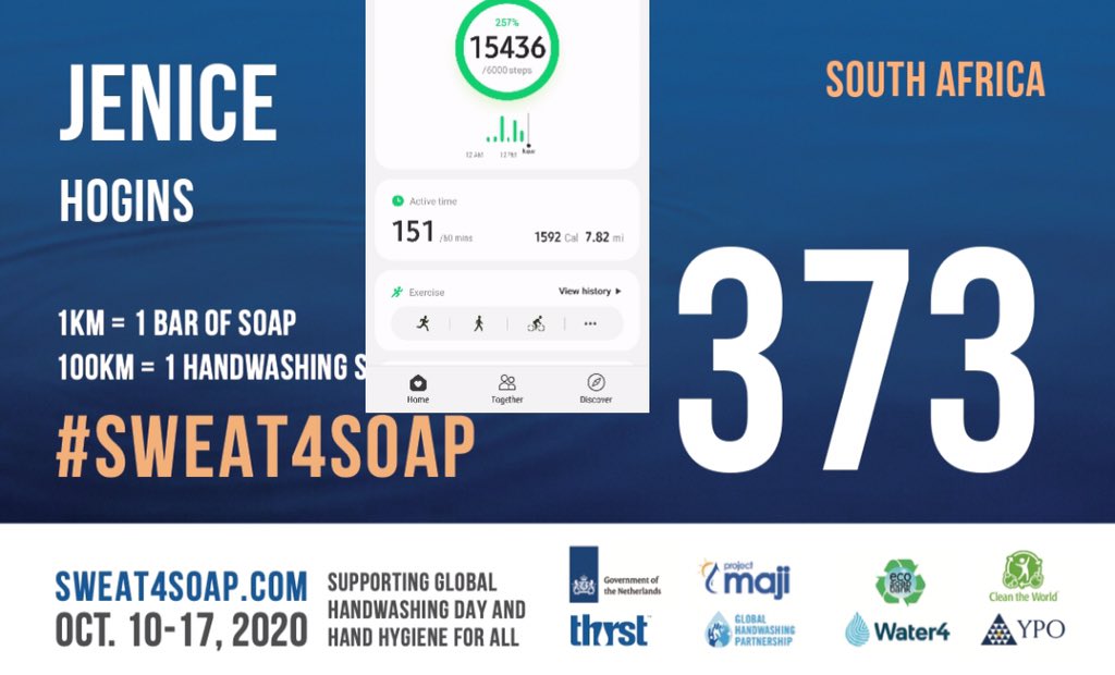 aithne_m's tweet image. #teamAth end off #sweat4soap week with a total of 463,15KMs! What an amazing group of people who committed to reaching every target set. That’s 4 water pump stations and 530 bars of soap in communities in need. Thank you! What a week! Great initiative! @minaguli