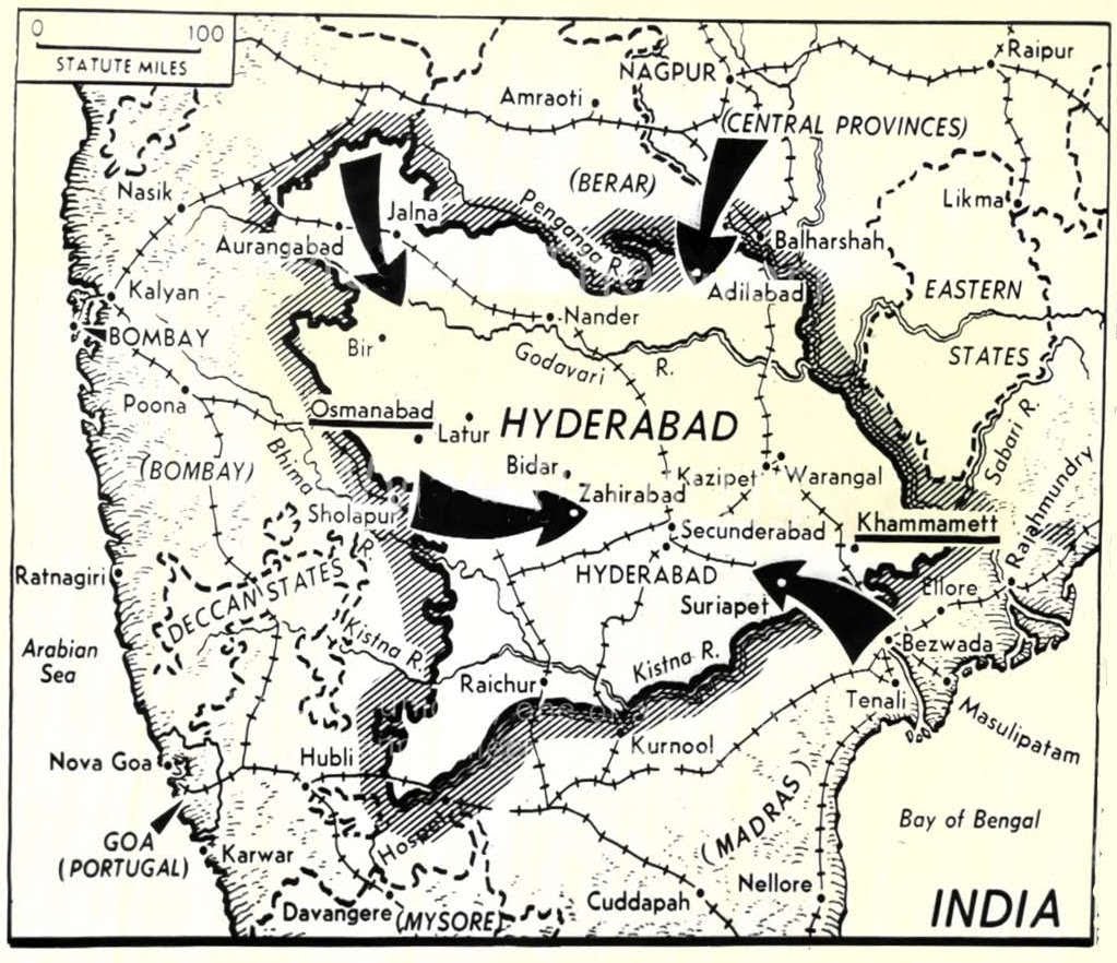 At 4 a.m. on 13 September 1948, India's Hyderabad Campaign, code-named "Operation Polo" by the Indian Army led by Major General J. N. Chaudhuri, began. Indian troops invaded Hyderabad from all points of the compass.