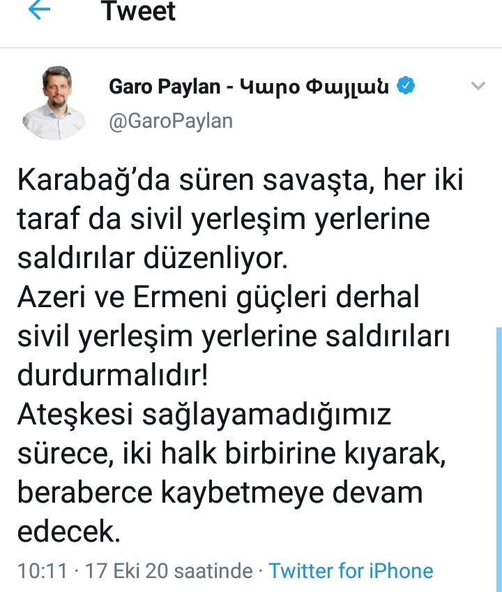 Katliam yapan işgal eden Ermenistan ama biz karşılık verince savaşa hayır dersiniz zalimsiniz sahtekarsınız pisliksiniz #KatillerinSözcüsüGaro #ArmenianTerrorism #ArmeniaKillsCivilians