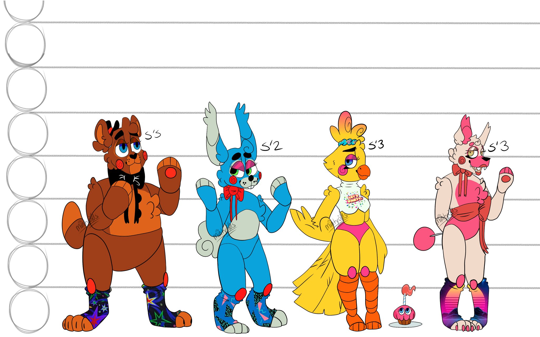 Modern Animatronics Height Chart by Ask-Madame-Mangle on DeviantArt