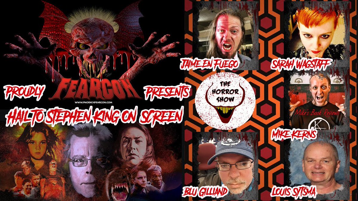 HorrorShow666's tweet photo. #PhoenixFearcon is officially LIVE and running and since it's now online, YOU can take part! We have TWO panels available! The 2nd is about the film & TV adaptations of #StephenKing lead by @JaimeEnFuego ! Go get your online passes and check it out! https://t.co/Bv1rPniw64 2/2 https://t.co/9XCLUESSFX