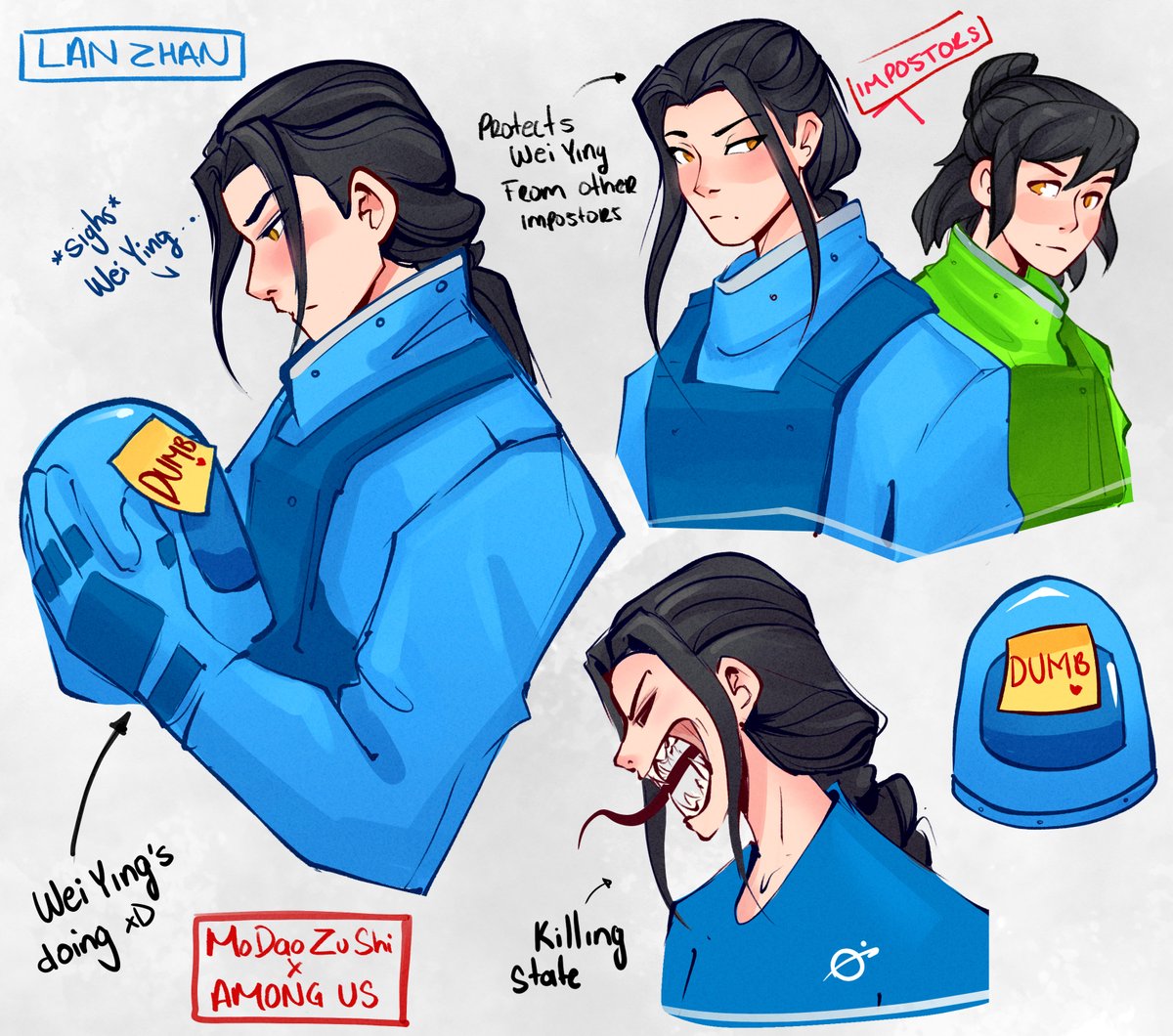 Among Us AU (part 2) We have Impostor Lan Zhan... and his partner to kill the crew ? #AmongUs #mdzs #lanzhan #MoDaoZhuShi #NieHuaisang 