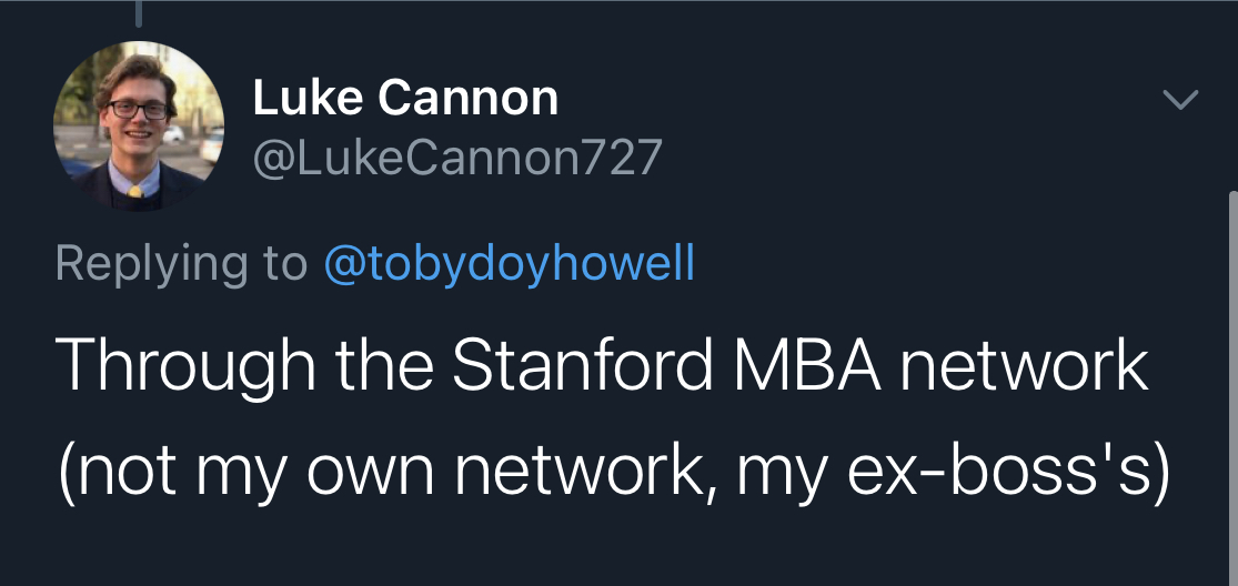 12. Ex'sThis is a funny wrinkle on the above methodKey takeaway: I don't recommend calling your ex right now and asking for a job. but if you do, please live tweet it