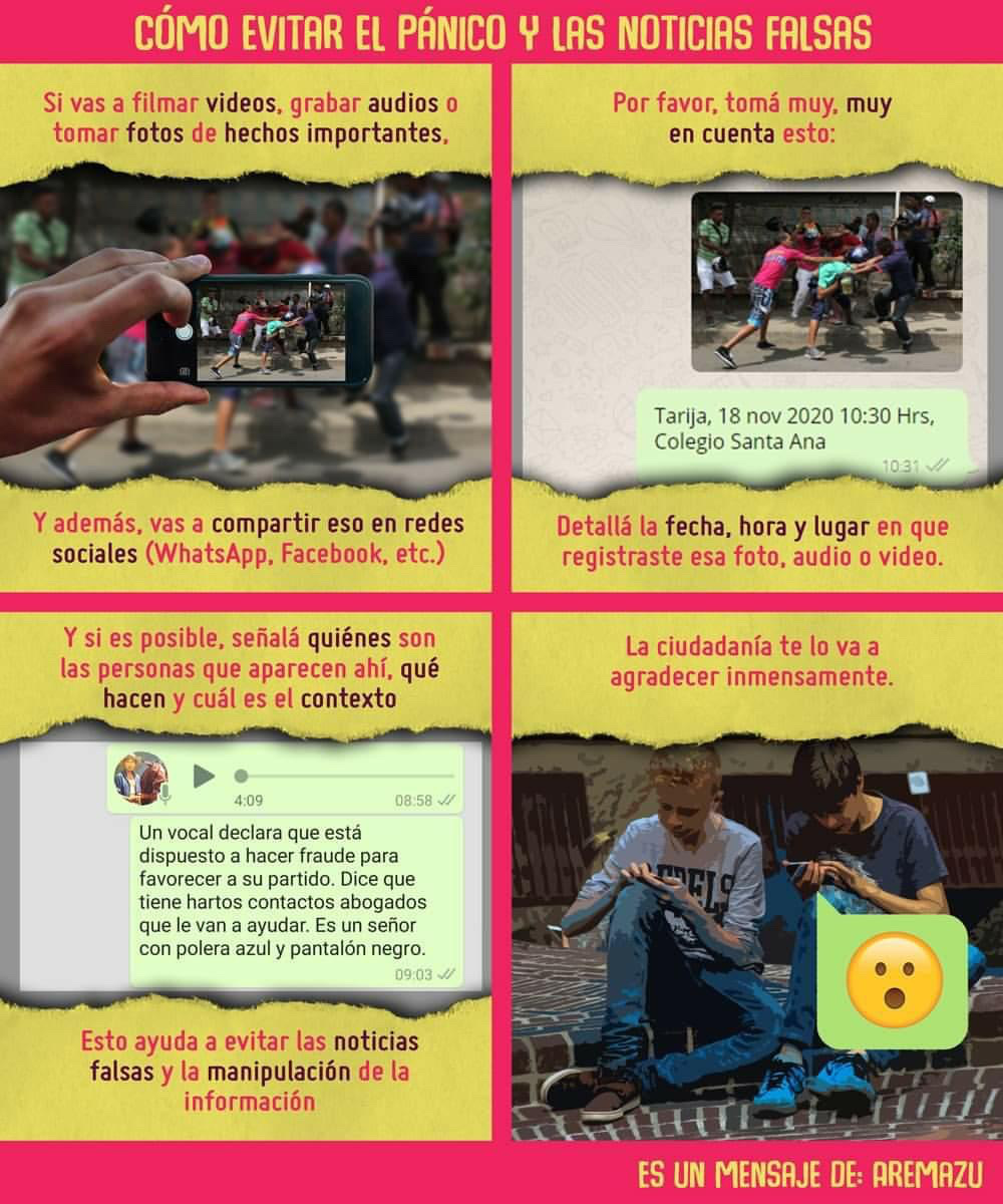RiosDePie's tweet photo. Cómo evitar el pánico y las noticias falsas?

Nuestro gran amigo Aremazu ha elaborado esta genial y simple guía con pautas a seguir para poder contrarrestar esta forma tan común de tratar de incomodar a la población.

#NadieSeCansa 
#RíosdePie
#BoliviaQuierePaz https://t.co/31tYe1ukkY