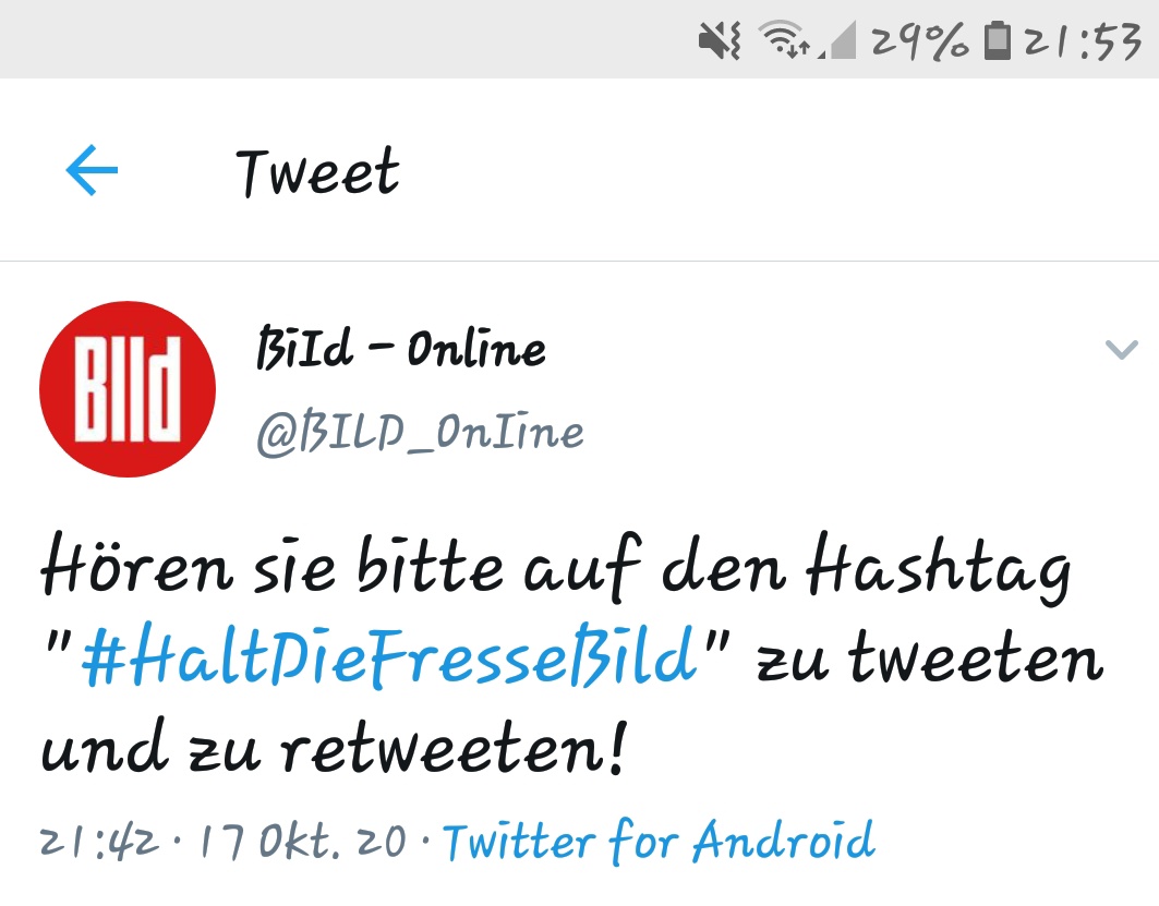 Eileen46381656's tweet photo. #HaltDieFresseBild wenn sich ein Schmierblatt, was rassistische Texte schreibt, sowie Opfer medial ausschlachtet, darüber beschwerdet das man #HaltDieFresseBild tweetet. Man kann es sich nicht ausdenken. https://t.co/LRPMFJrAr9
