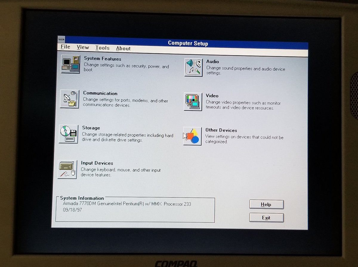 wait what?I selected "computer setup", it said "COMPUTER WILL NOW REBOOT", it booted, but instead of dropping me into windows 98... I'm now in what's clearly windows 3.1?!