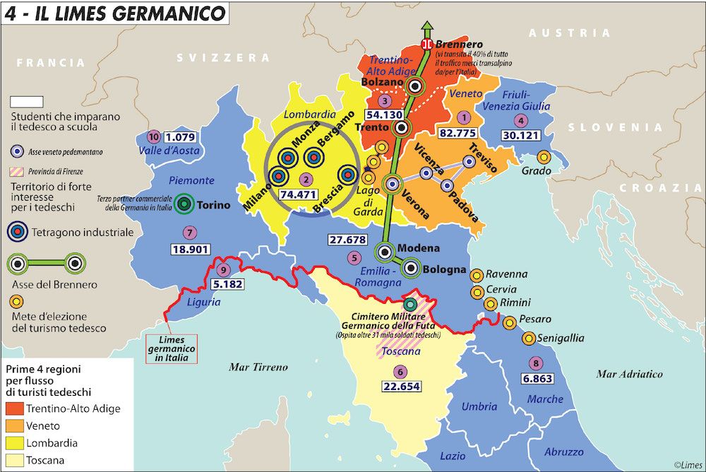 🎆 #LimesFestival
La Germania salva l'Italia per salvare se stessa. 
Qualsiasi dipendenza comporta una capacità di ricatto, basta esserne consapevoli.
Nel dibattito pubblico italiano non si parla mai dell'utilità dell'Ue per noi.
Caracciolo