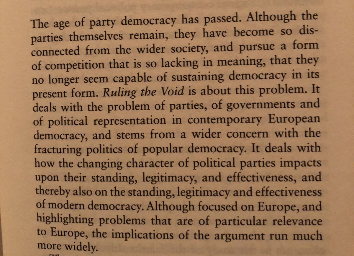 “The age of party democracy has passed”