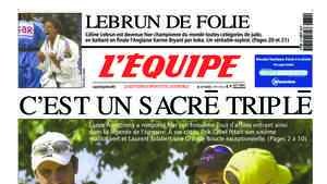 Autre exemple : le journal L’Equipe du 30/7/01 célébrait les exploits de la judoka Céline Lebrun avec ce titre : « Lebrun de folie ». J’ai mis du temps à comprendre qu’il y avait un jeu de mots : « le brin de folie ».(ceinture blanche de jeu de mots en français standard, oui...)