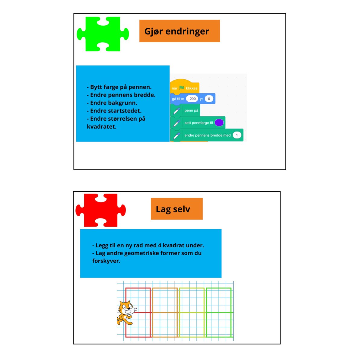 BirgitteSogaard's tweet image. #programmeringiskolen #koding Et undervisningsopplegg jeg har brukt på skolen denne uka.  Inspirert av PRIMM, Caroline Løwe Ødegård og @WhyzoNorge #ADE2019