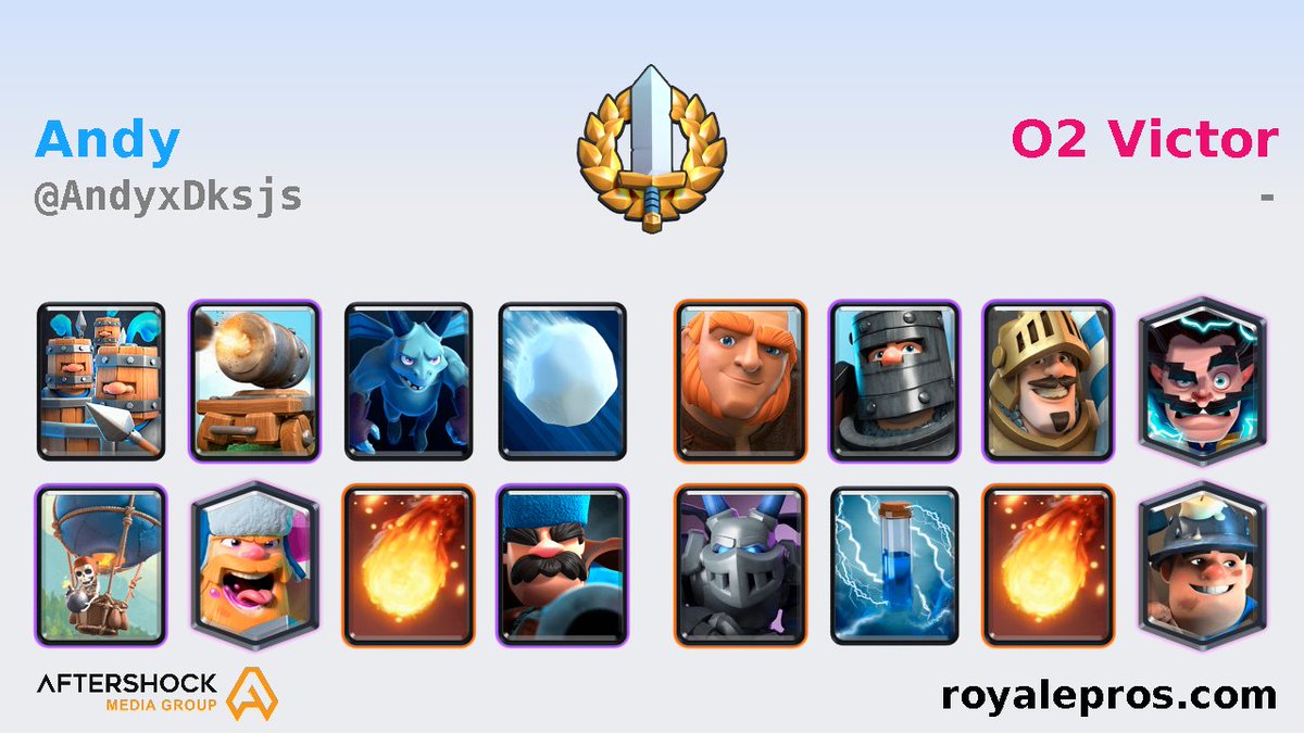 [12 Wins Grand Challenge Replay]

~●✨Andy✨●~ (<a href="/AndyxDksjs/">Andy ●_●✨</a>) vs O2 Victor

Replays: statsroyale.com/watch/grand/16…

GC Logs: royalepros.com/viewprofile/9R…

Powered by <a href="/AMGinfluence/">Aftershock Media Group</a>