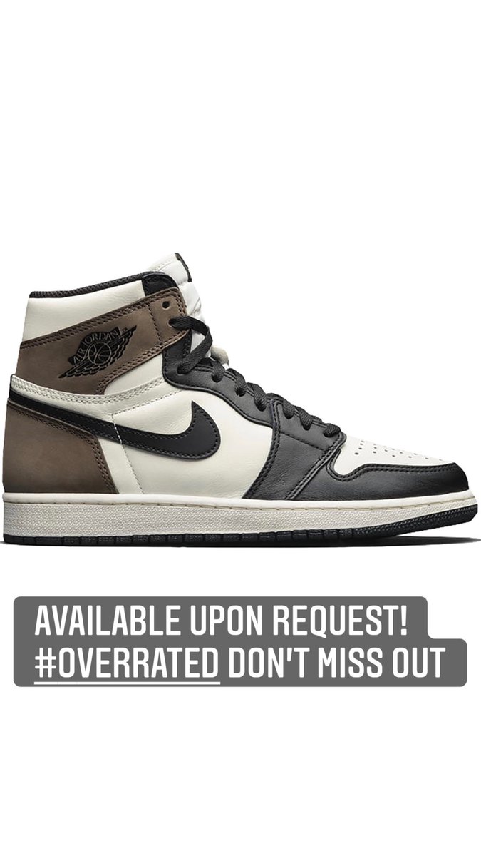 Overratedplug's tweet image. Don’t miss out!! Air Jordan 1 Retro Dark Mocha 🔥📦

#OverRated | The Best