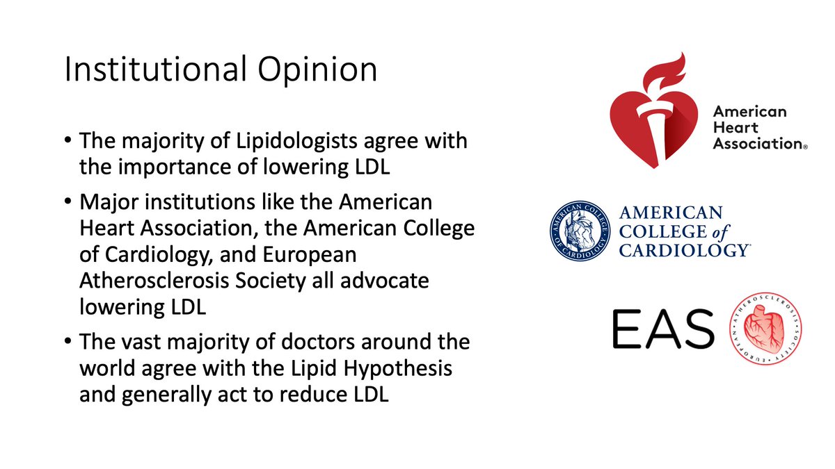 13/ Those with the triad, and particularly LMHRs, are understandably concerned about having higher total and LDL cholesterol. The vast majority of lipid professionals, cardio associations, etc recommend against this, full stop