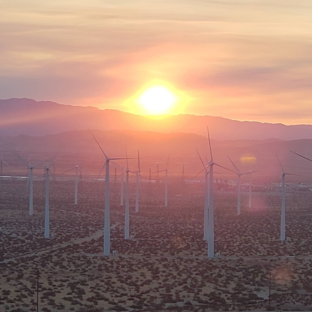 WanderingWon180's tweet photo. Sunrise over Palm Springs travelling through the San Gorgonio pass. The pass was formed by the San Andreas Fault. It separates the San Bernardino mountains to the north from the San Gorgonio and San Jacinto mountains to the south. The area is distinctly … https://t.co/A5qcIVDMzh https://t.co/AlHz7SMEwS