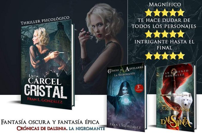zaidacastillo51's tweet photo. #RecomiendoLeer:
LA CÁRCEL DE CRISTAL
CRÓNICAS DEL AQUELARRE: LA NIGROMANTE
CRÓNICAS DE DALSINIA
Octubre es un mes estupendo para descubrir nuevas lecturas. ¿Le dais una oportunidad a estos magníficos libros?
#LecturasRecomendadas #quelerr #fantasia #Escritores
@Fran_relatos https://t.co/M1slpGkZ4U