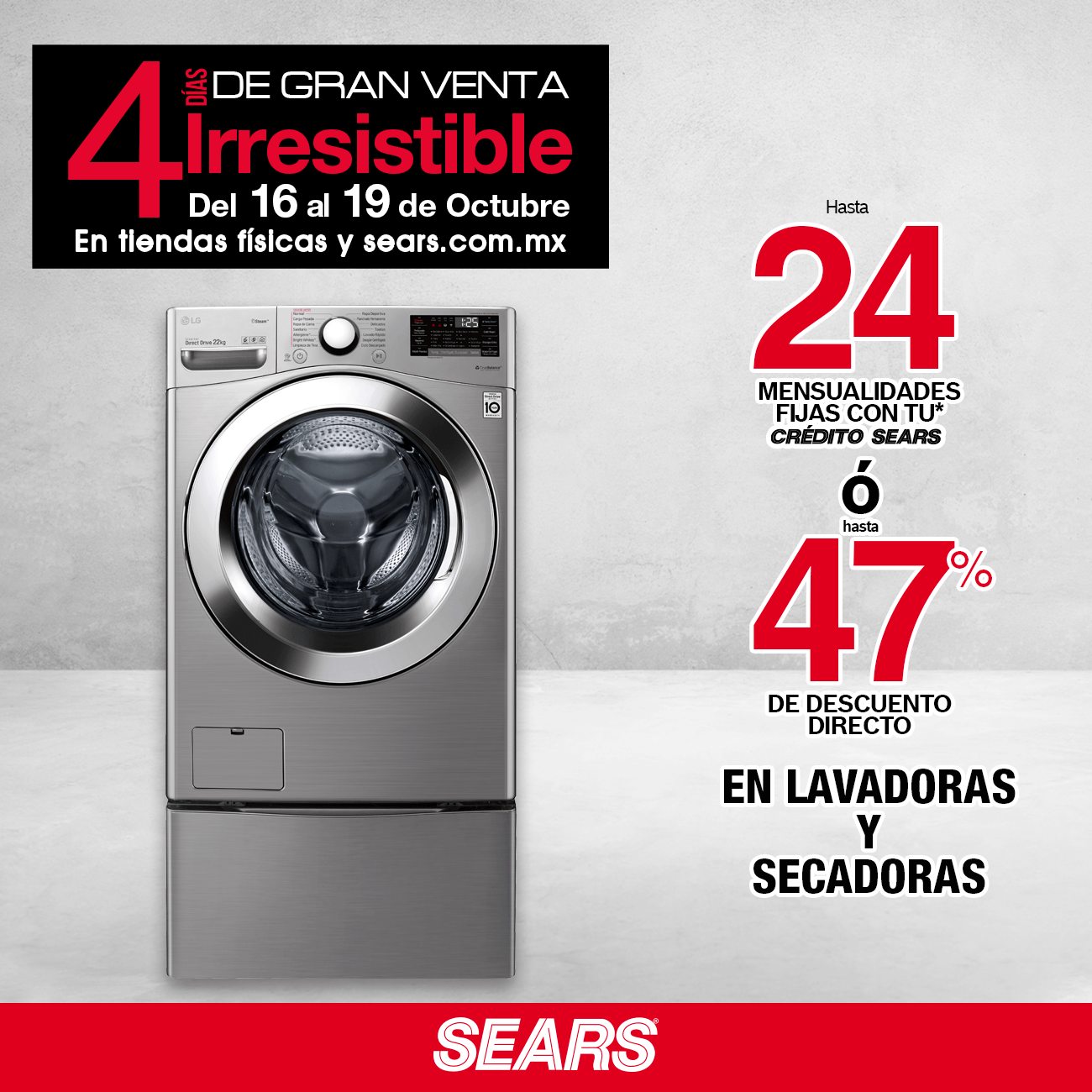 Sears México on Twitter: "No dejes pasar esta súper promoción que tenemos en lavadoras y secadoras. ¡Visítanos! 👉✨https://t.co/LeGG5aOjMg las bases de esta promoción aquí: https://t.co/tV5FYjfjJE https://t.co/k6a41lFTeX" / Twitter