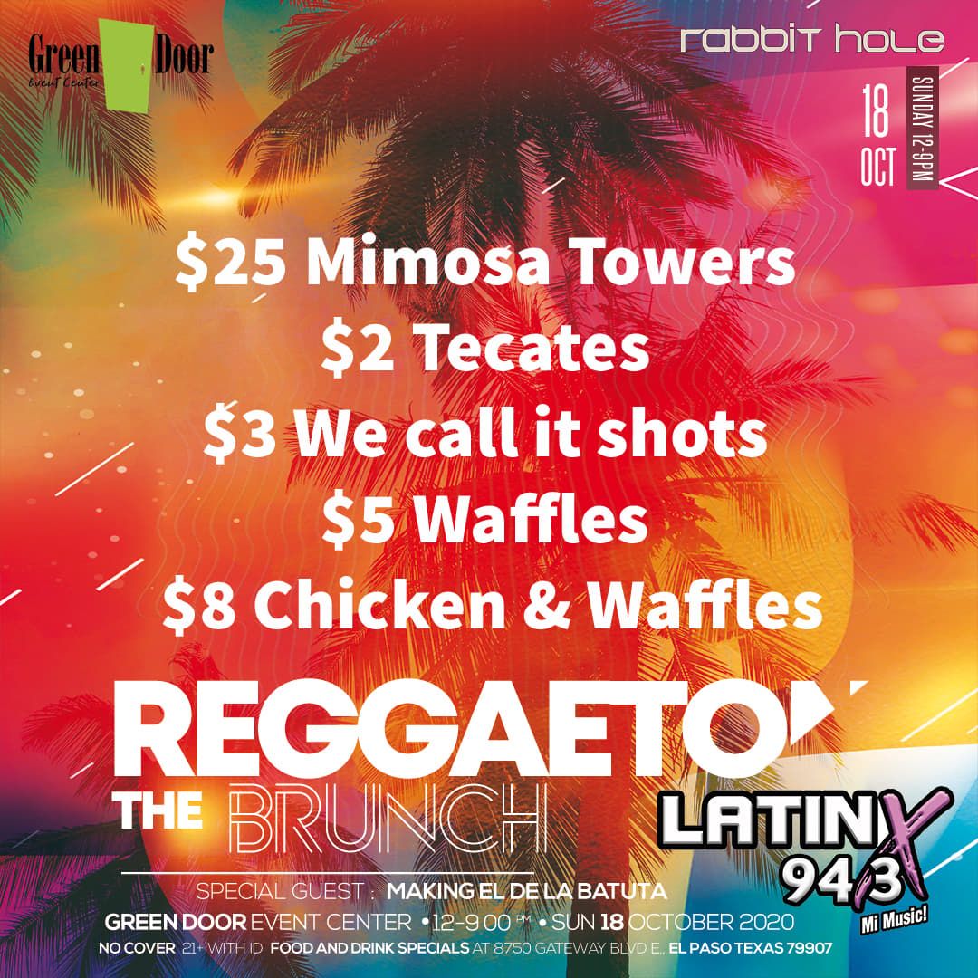 BRUNCH SPECIALS
Come enjoy our Brunch specials every Sunday
•NO COVER 
•21+
•Doors open at 12pm - 9pm 
•Limited capacity
•Social distancing and masks will be enforced, review event description for full details