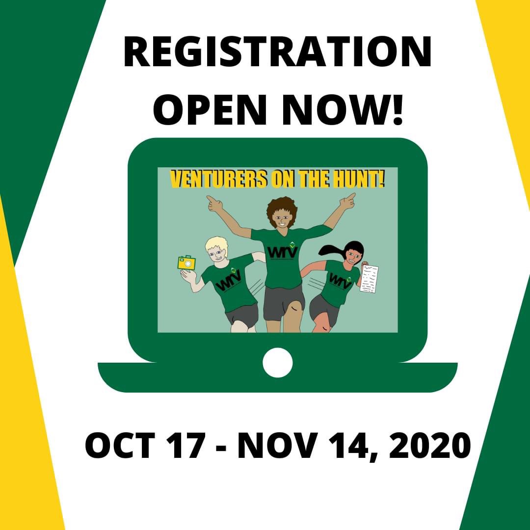 We are excited to announce our Western Region VOA Event: Venturers on the Hunt!

This will be a socially distant in-person/virtual photo safari event. Registration is open from Oct. 17 to Nov. 14th with the link below. 

rb.gy/e0dimf