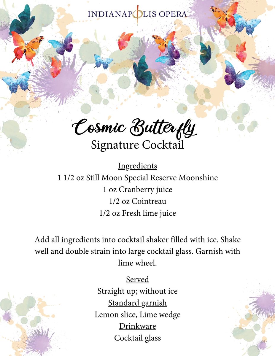 IndyOpera's tweet image. Do you have your @SipStillMoon Cosmic Butterfly cocktail ready? Less than an hour away from our night of celebration, Wings of Love! 
Still time to register for FREE to watch LIVE tonight at 7pm: indyopera.org/wingsoflove
#IOWingsofLove #opera #indyopera