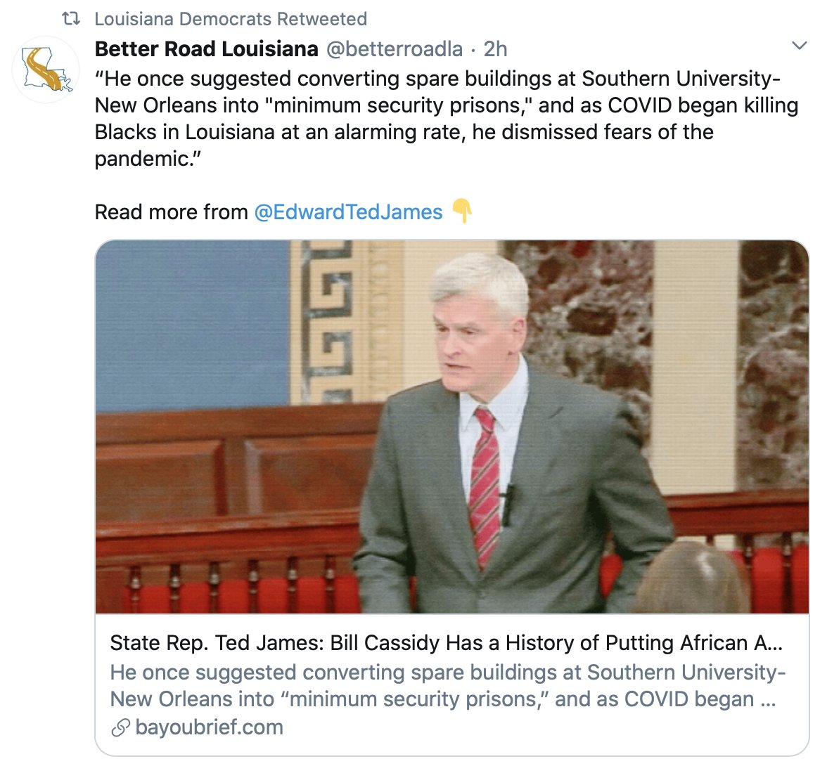LAGOP's tweet photo. .@LaDemos and @EdwardTedJames are desperate and trying to reuse their same discredited attack from 2014. Misleading voters didn't save Mary Landrieu's failed campaign and it won't save them now. The Advocate's original fact-check is still true today #LAsen https://t.co/AT8eztbtKP https://t.co/ZCftRnA1I4