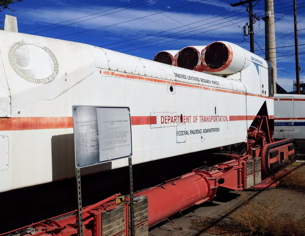 Oh, that? Just a selection of 1970s era experimental hovertrains designed to go up to 300 mph, now sitting abandoned along a random side street in Pueblo, Colorado.
