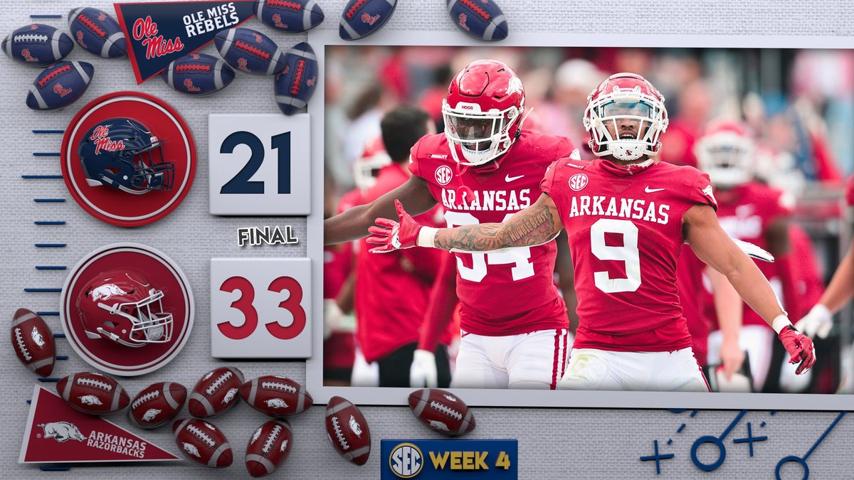 SEC's tweet photo. How about those Hogs‼️

#SECFB x #WPS https://t.co/rTu4UoMaNh
