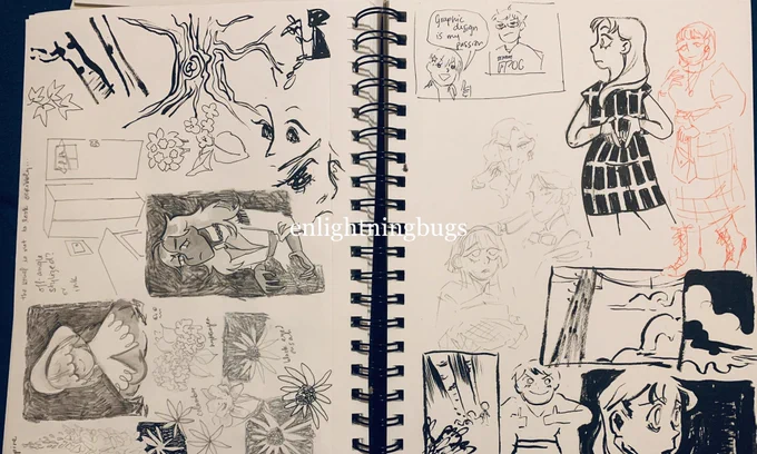 Old Content October (previously unshared work) 17: one of the nicer sketchbook spreads earlier this year. 