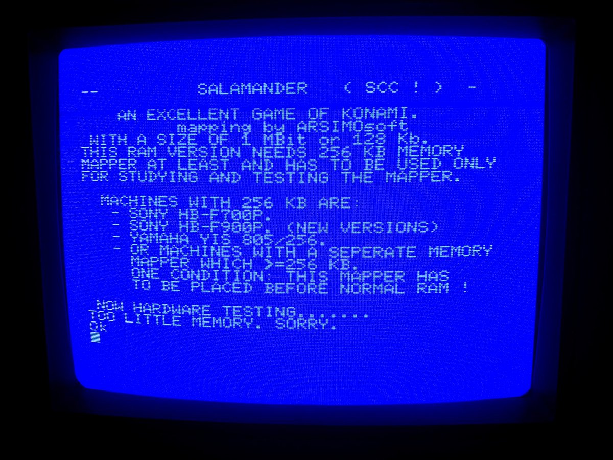 tooloudtoowide's tweet image. when you want pure retro without modern extensions be prepared. #needmorememory #msx