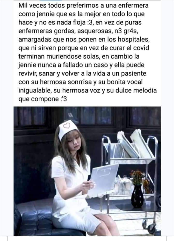 Además, ¿Dónde queda su feminismo cuando llaman "exageradas" al sindicato de enfermeras que se sintieron ofendidas con el vestuario de Jennie? El error fue de la producción y Blink dijo "que todo es un complot de otros fandoms porque nos arde verlas triunfar"