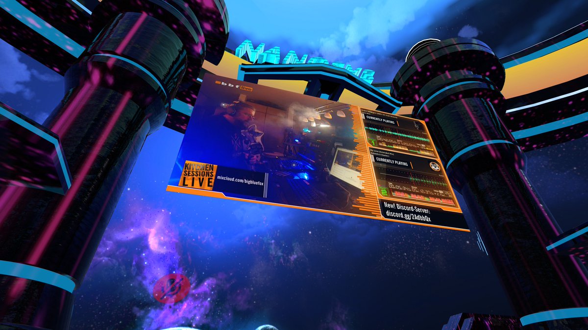 wildbilltx's tweet photo. Partying at the Nanosys NightClub on VRChat with DJ @BigBlueFox !! Here's some screencaps for yall!  Join us at:  https://t.co/cWekFVjBpK https://t.co/U4Znzaf4H9
