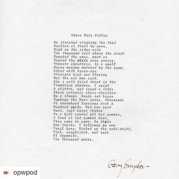 opwpod's tweet photo. Welcome to Other People's Words, a podcast where my favorite people read some of their favorite poems. Episode 1 is live, featuring Emily Kent reading "Above Pate Valley," by Gary Stevens. Search for "Other People's Words" where you get your podcasts. https://t.co/Y2QrTJBYqw