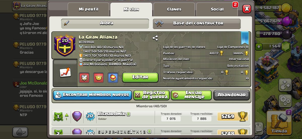 Llevamos 7 años en este clan, y ahora esta mas fuerte que nunca! Go <a href="/LaGranAlianzaC/">La Gran Alianza</a> !!

Like si estas orgulloso de tu clan!