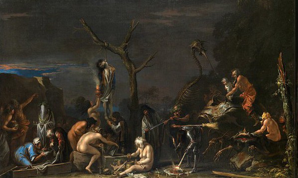 witches at their incantations, salvator rosa, 1646