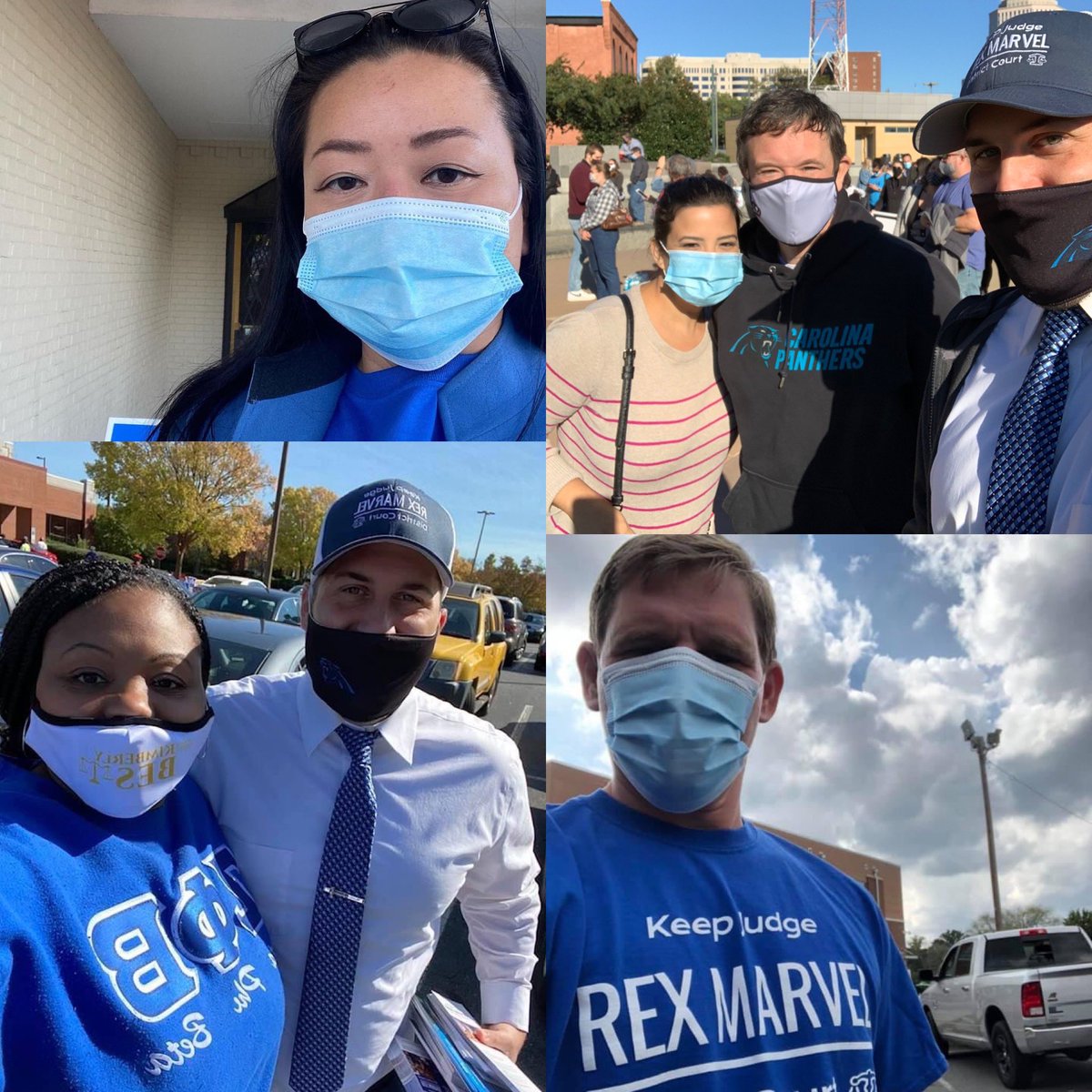 Judge_Marvel's tweet photo. I am having so much fun seeing friends and volunteers at the polls. I am grateful for the support and energy. #KeepJudgeMarvel #NCPol #MarvelForMeck #Vote2020 #MecklenburgCounty https://t.co/NwHDfUAhP9