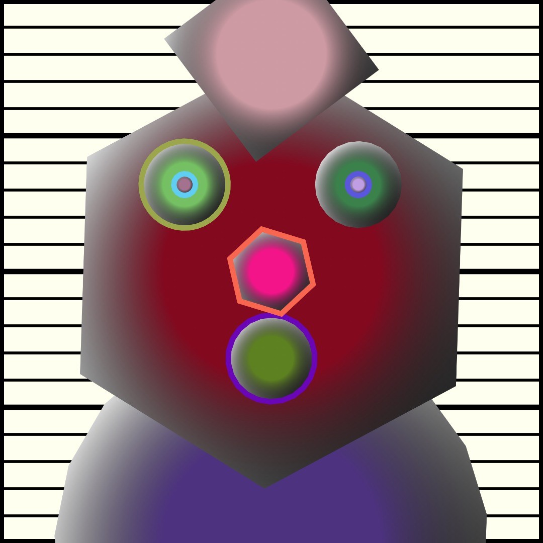 MatchaMaze's tweet photo. https://t.co/scn6FMvNV0
Suspect 6
Topic of the week: Abstract Mugshot

#codeart #digitalart #pattern #patterndesign #proceduralart #abstractart #abstract #js #javascript #oneeveryday #experiment #experimental #illusion #illusion #face #random #gnerated #mugshot https://t.co/Sj1ltGIuLt