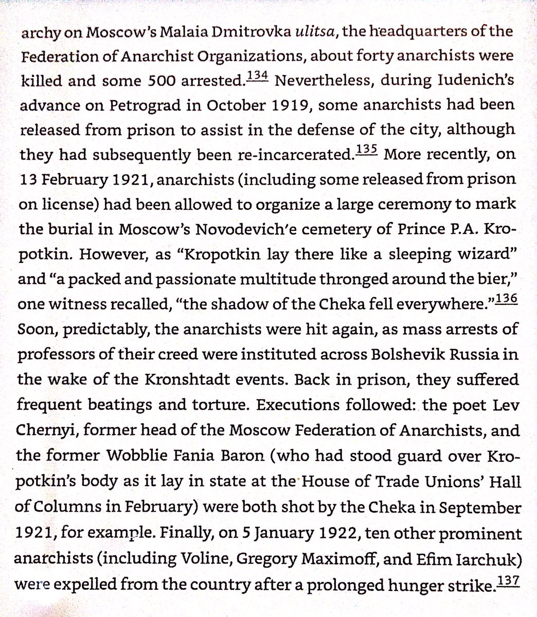 Bolsheviks exterminated, imprisoned, or expelled the anarchists in their controlled territory, despite temporary alliances with several groups.