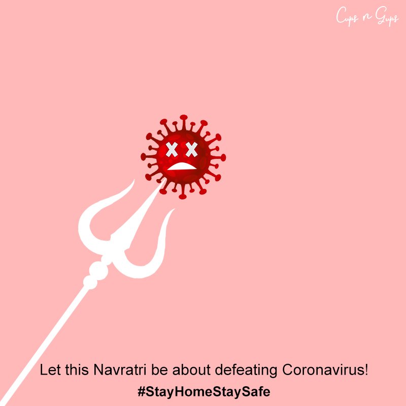 cupsngups's tweet photo. This #Navratri, let us signify the victory of good over evil by staying home and battling #Coronavirus in the right spirit!

#cupsngups
#entertainment
#lifestyle
#media https://t.co/ZsAj9sklfd