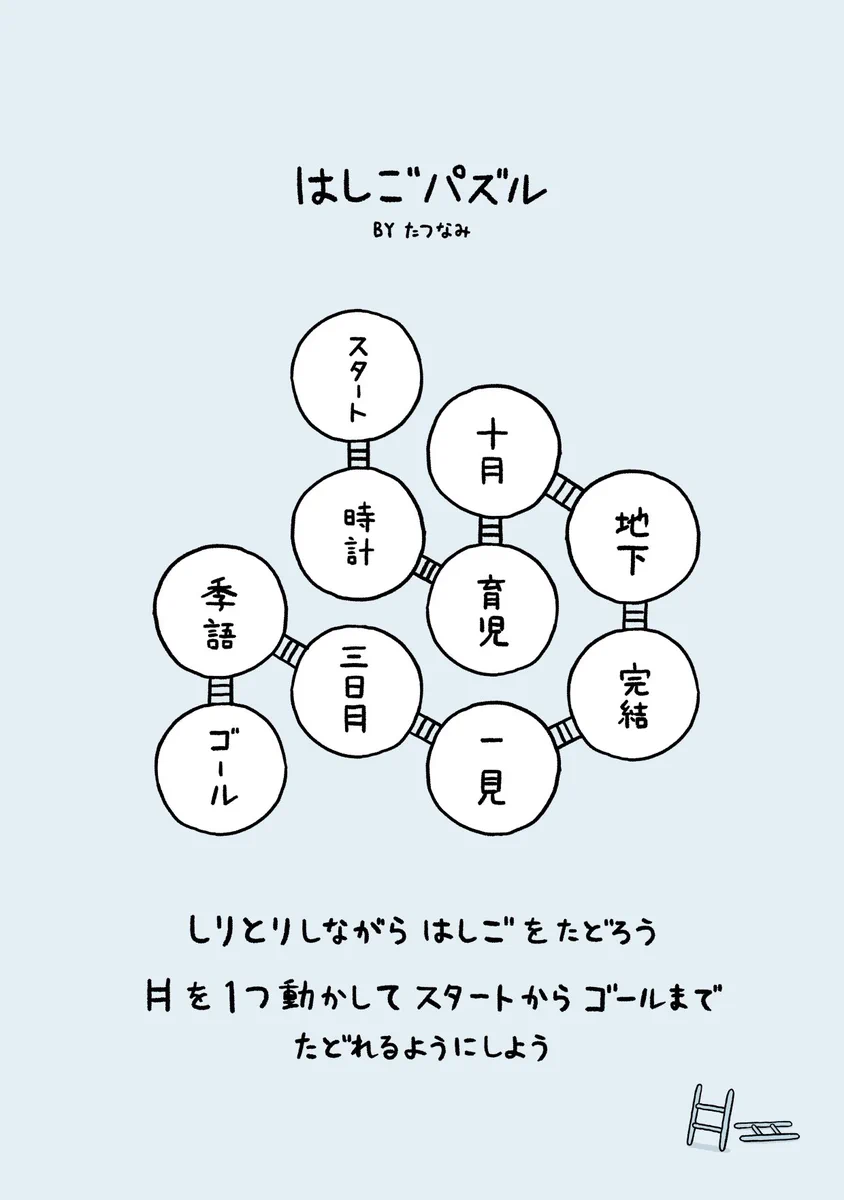 諦めなければきっとゴール出来るはず！しりとりをしながら「はしご」をたどってゴールを目指そう！