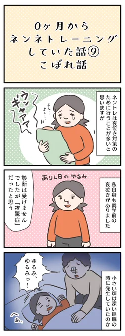 0ヶ月からねんねトレーニングしてた話⑨

夜驚症の本人はつらくないです。覚えていないので。
保護者の方がきっと辛いので、夜は交代で見守ったり、宿泊型の一時保育などを利用して、どうか一人で抱え込まないように…。

続き↓
https://t.co/Q2jMScrDNK

#ゆる母 #ねんトレ #ジーナ式 